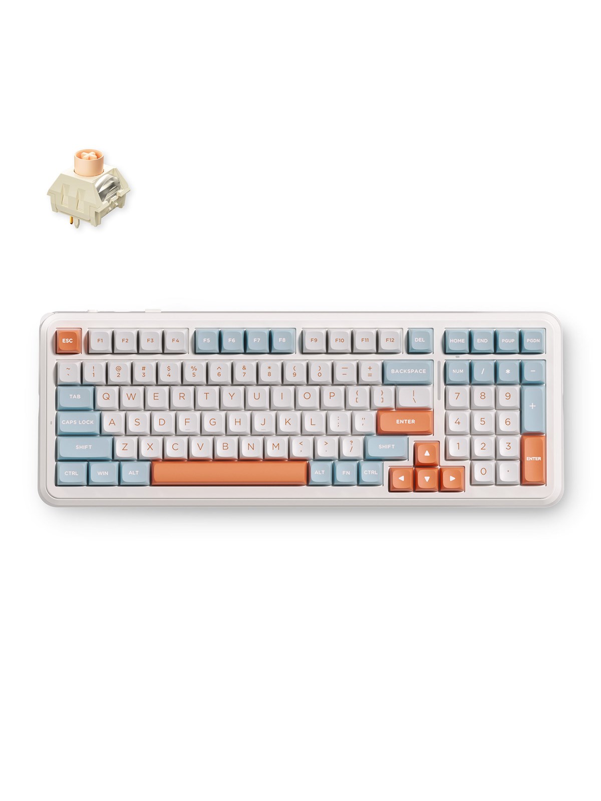 MCHOSE K99 V3 Wireless Mechanical (Horizon Orange) - Gaming Tastatur - 98% - Englisch (US) - Weiss
