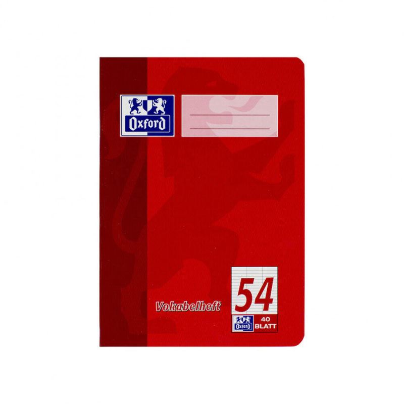 OXFORD Vokabelheft 3-Spalten Lineatur 54 liniert DIN A4 ohne Rand, 40 Blatt