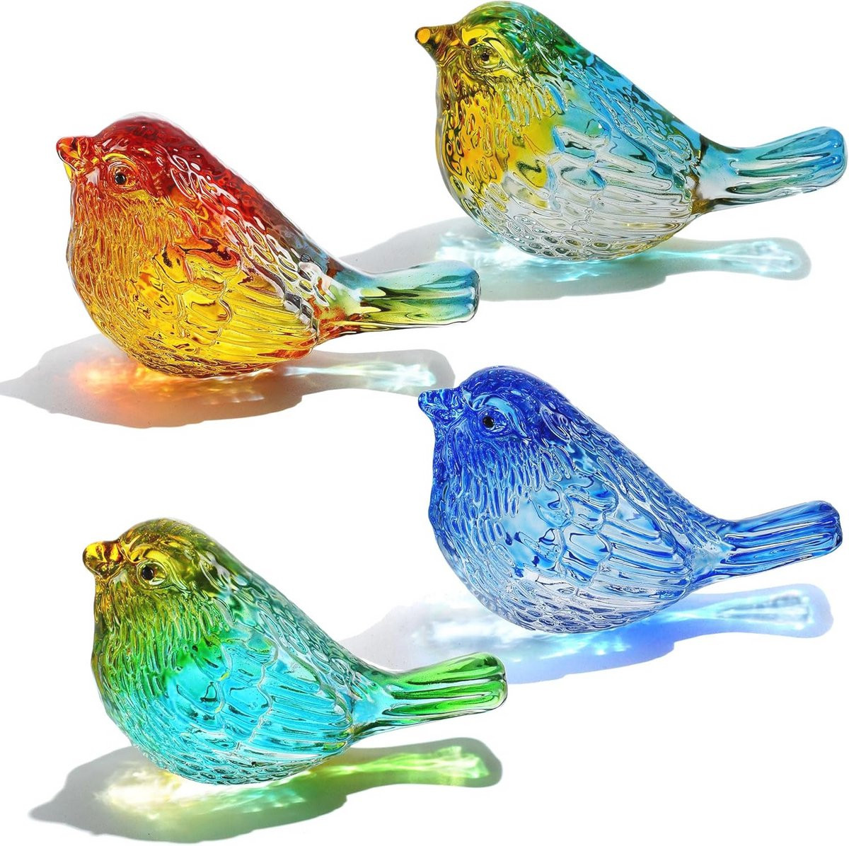 Kleurige Kristallen Vogel Beeldjes - Glazen Dieren Verzamelobjecten voor Woon- en Kantoor Decoratie