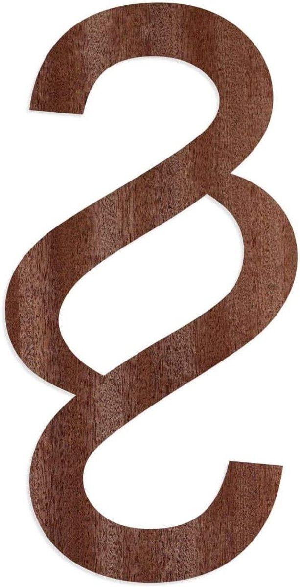 Houten Cijfers en Speciale Tekens in Donker Houtfineer voor Decoratie