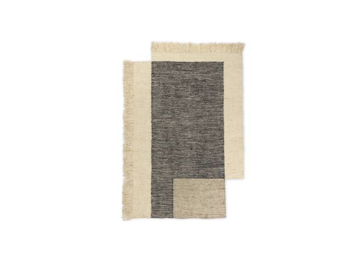 Ferm Living - Counter Teppich, 140 x 200 cm, charcoal / off-white