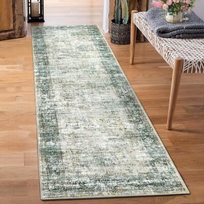 Garvee Distressed Vintage Boho Washable Area Rug