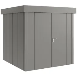 Hörmann Metall-Gerätehaus "Juno" mit Flachdach, JFD5 - Design, 214 x 214 cm (B x T),graualuminium,