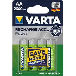 VAR R2U 4X2600 - NiMh Akku, AA (Mignon), 2600 mAh, 4er-Pack