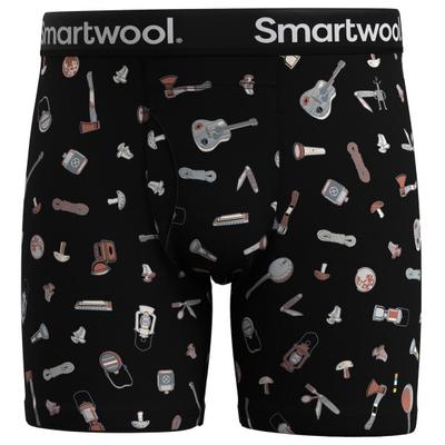Smartwool - Merino Print Boxer Brief Boxed - Merinounterwäsche Gr L schwarz