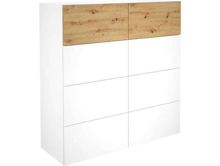 FMD Kommode Belm, Grifflose Kommode mit acht Schubkästen, Breite 109 cm