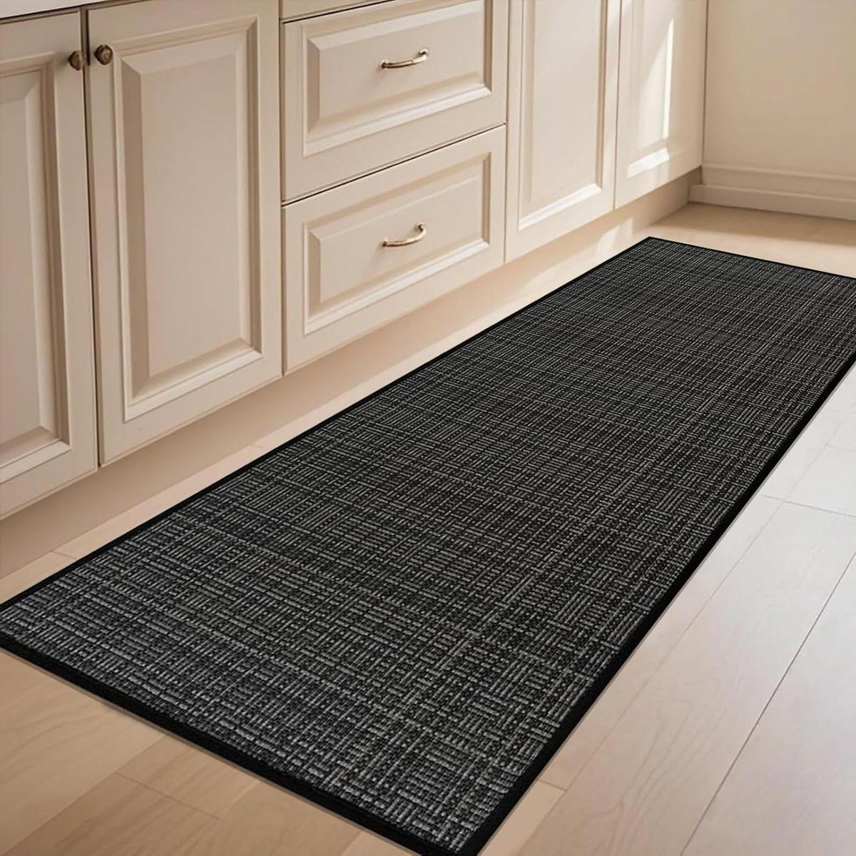 Antislip Keukentapijt Loper van Jute - Zwart - 45 x 150 cm
