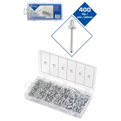 BRILLIANT TOOLS Blindniet Sortiment Blindnieten, 400-tlg, 2, 4 - 3, 2 4, 8 bt066950
