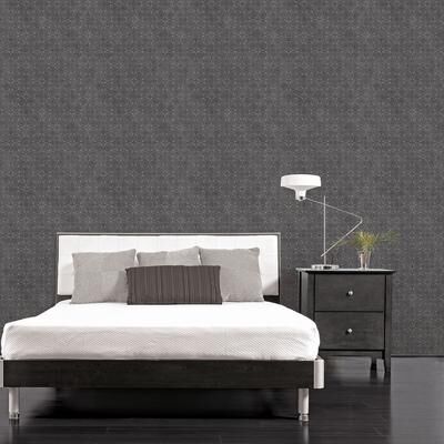 Norfolk, Vinyl Kaleidoscope In Black And Silver Wallpaper, 20.5 In X 33 Ft = 56 Sq Ft