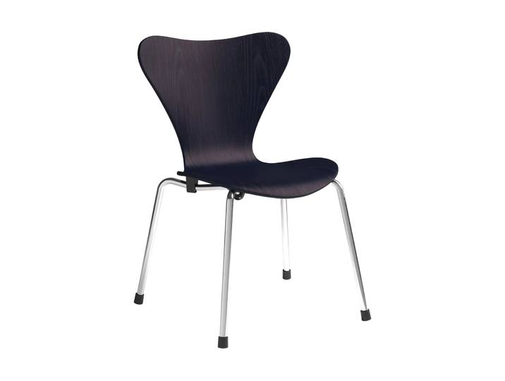 Fritz Hansen 3177 Chaise d enfant Series 7 Midnight blue frêne peint-chrome'