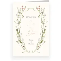 Save The Date Karte: Frühlingserwachen mit Foto in Creme