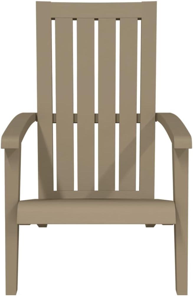 2 STK. Adirondack-Gartenstühle aus hellbraunem Polypropylen mit Armlehnen, ergonomische und klappbare Sessel für Garten, Terrasse und Balkon