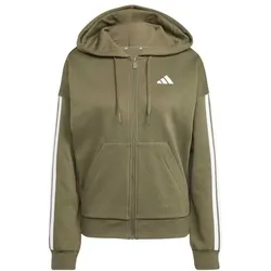 adidas Essentials 3-Stripes Fleece Kapuzenjacke Damen - olistr/wh
