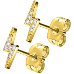 Titan Ohrstecker BLITZ + EINGEFASSTE KRISTALLE