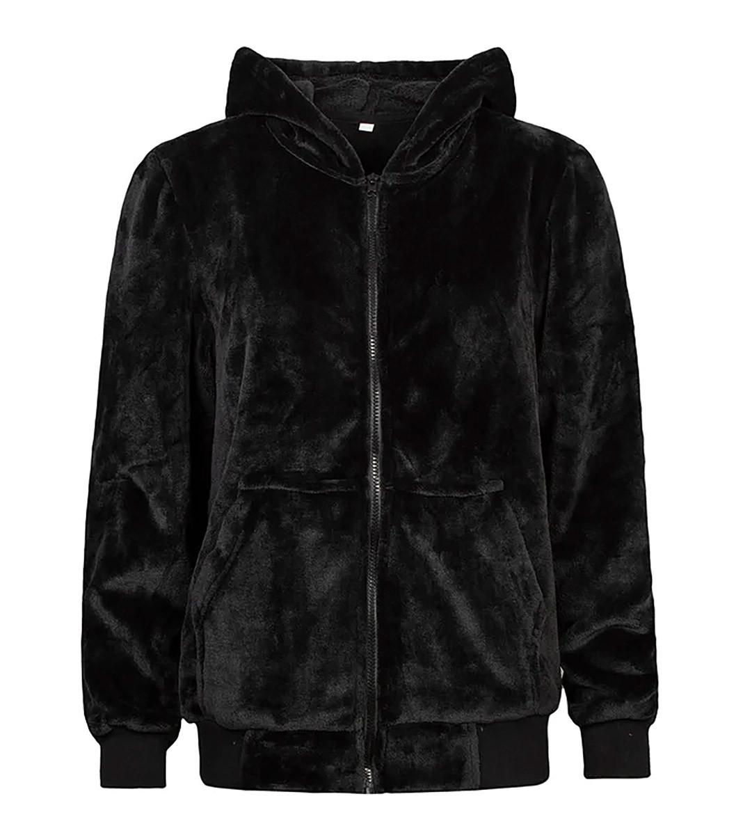 Heat Holders - Dames Soul Warming Zachte Fleece Lounge Hoodie - Zwart