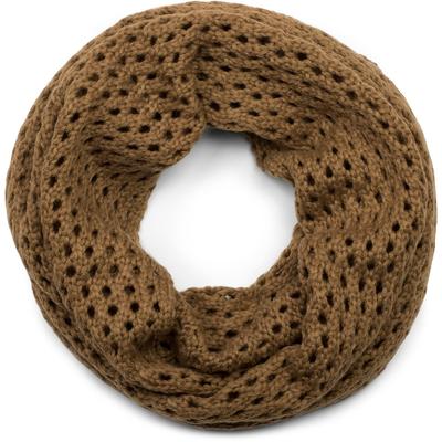 Strickschal STYLEBREAKER "Strick Loop Schal mit Loch Muster", Damen, braun (cognac), Obermaterial: 100% Viskose CV., Modisch, Modetücher