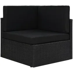 vidaXL Modulares Sofa-Eckteil Poly Rattan Schwarz