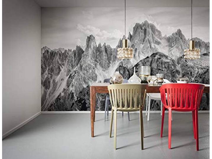 Komar Vlies Fototapete PEAKS, 400 x 250 cm (Breite x Höhe), Tapete, Schlafzimmer, Wohnzimmer, Flur, Design, Dekoration, Wanddeko