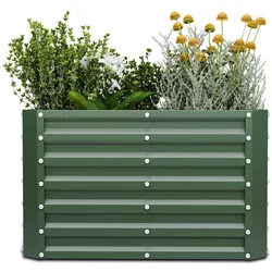 Blumfeldt High Grow Straight Hochbeet | 600 L | Ergonomisch | Wetterfest | offene BodenstrukturGrün