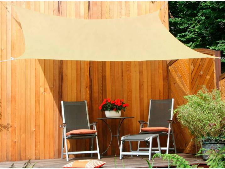 Sonnensegel FLORACORD, beige, B:400cm T:500cm, Polyethylen, Sonnensegel, Sonnensegel, BxT: 400 x 500 cm