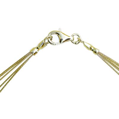 Halsreif OSTSEE-SCHMUCK "Ostsee-Schmuck Halsreif Nyloncollier 5-reihig -goldfarben-" Gr. 50, gold, Halsketten, Damen, 50cm, Edelstahl, L: 42
