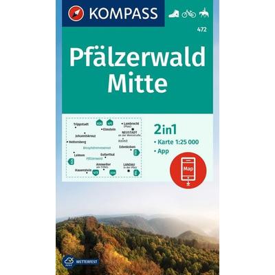 KOMPASS Wanderkarte 472 Pfälzerwald Mitte 1:25.000, Sonstige von , KOMPASS Freytag & Berndt, 978-3-99154-177-6