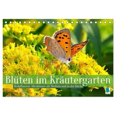 Blüten im Kräutergarten (Tischkalender 2027 DIN A5 quer), CALVENDO Monatskalender