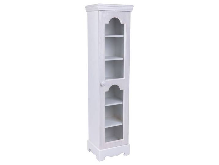 Vitrine en bois 1 porte blanc 24x20x98 5