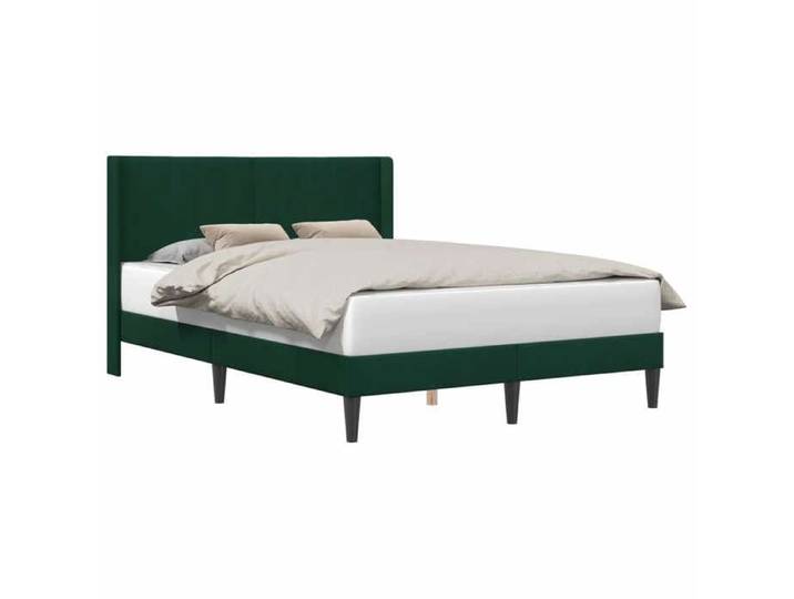 Lit chambre - Vert - Cadre de lit - avec tête de lit - Vert foncé 140x200 cm Velours_40396