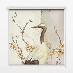 INNENROLLO - Fensterrollo - Rollo - 140x140 cm - Kranich im Busch