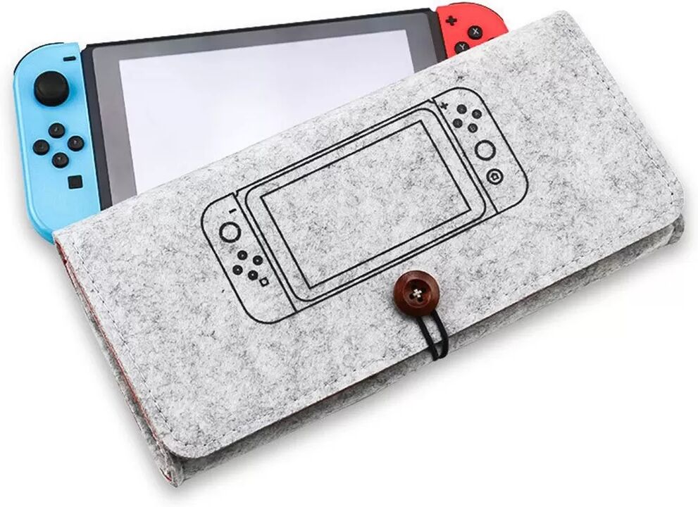 INF Housse de Rangement Feutre pour Nintendo Switch - Protection et Style Gris