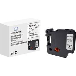 Renkforce RF-LT-D45013 Kompatibel ersetzt DYMO D1 - 45013 12 mm Bandfarbe: Weiß Schriftfarbe: Schwarz 7 m RF-6027520