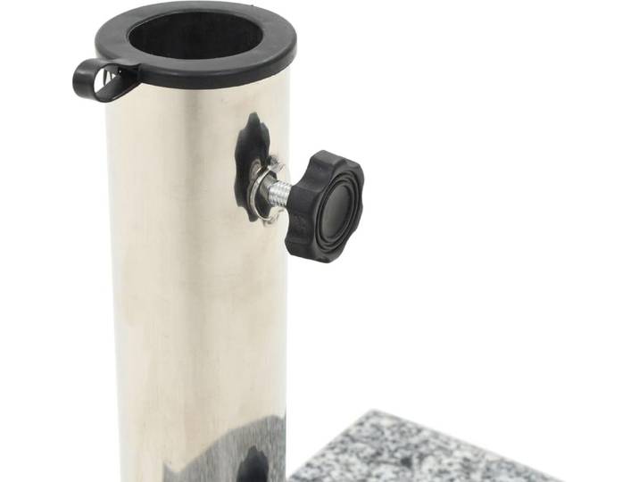 vidaXL Sonnenschirmständer Granit 10 kg Gebogen Grau