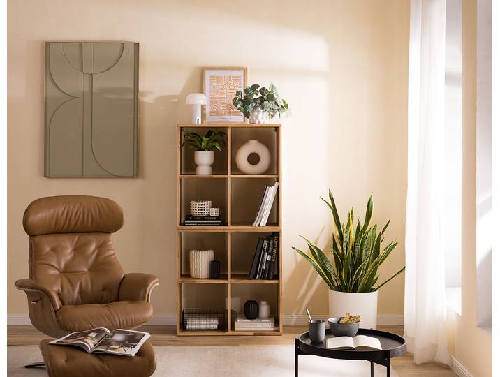 Étagère massive ouverte 74 cm Chêne sauvage massif, huilé Marron 74 x 148 x 35cm