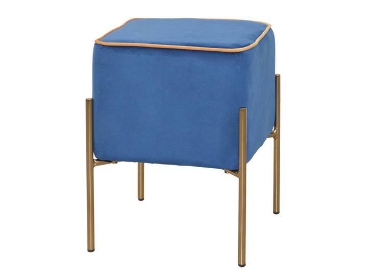 Repose-pieds capitonné Ostbirk I Ø 36cm Bleu/Bleu