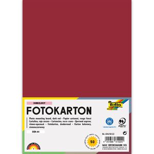 Folia Fotokarton 614/50 22, A4, dunkelrot, 300g/qm, 50 Blatt