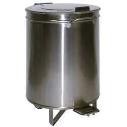 cookmax Abfalleimer mit Deckel und Fußpedal Ø 45 cm 95 L grau, 45x68.5x45 cm