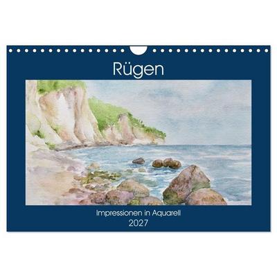 Rügen Impressionen in Aquarell (Wandkalender 2027 DIN A4 quer), CALVENDO Monatskalender