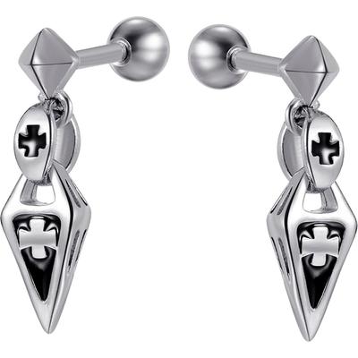 Paar Ohrstecker FIRETTI "Schmuck Geschenk Edelstahl Ohrschmuck Ohrringe Classic", silber (silberfarben, schwarz), Ohrringe, Damen, Edelstahl