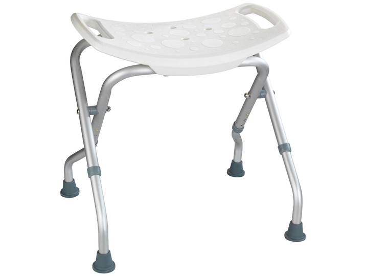 Badhocker WENKO Secura , weiss (weiß, aluminium, grau), B:53,5cm H:48cm T:46,5cm, Hocker, Badhocker, bis 120 kg Tragkraft
