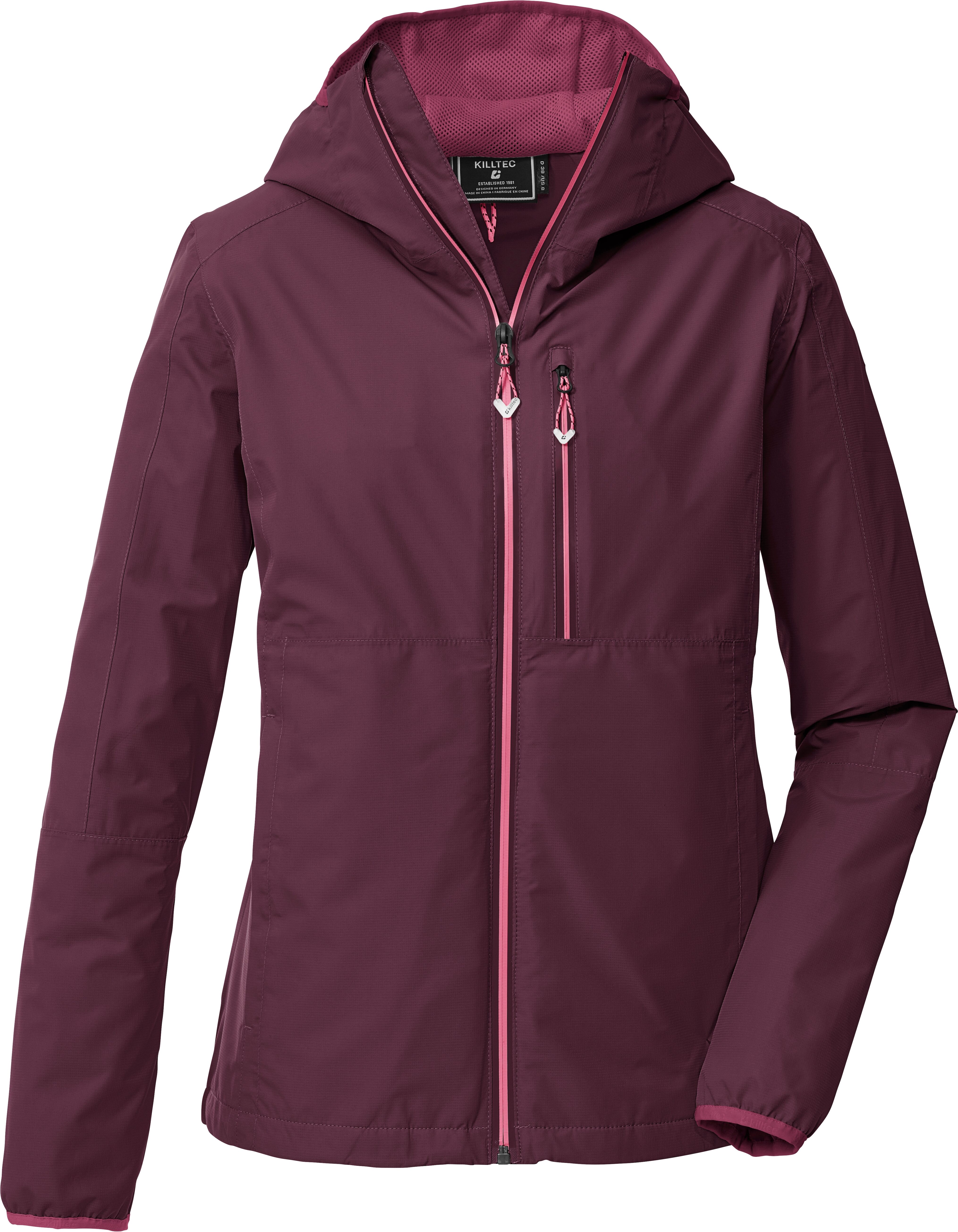 Funktionsjacke KILLTEC "KOS 73 WMN JCKT", Damen, Gr. 46, lila (weintraube), Web, Obermaterial: 100% Polyester. Futter: 100% Polyester, Jacken Funktionsjacke, komplett in der eigenen Tasche verstaubar, atmungsaktiv weintraube 46