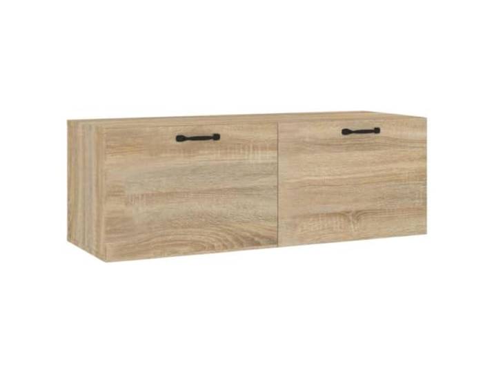 KLGBNCVE Wandschrank Sonoma-Eiche 100x36,5x35 cm Holzwerkstoff 2 Schubladen, Wandmontage, platzsparend, Holzwerkstoff, Sonoma-Eiche, Flur, Küche, Büro