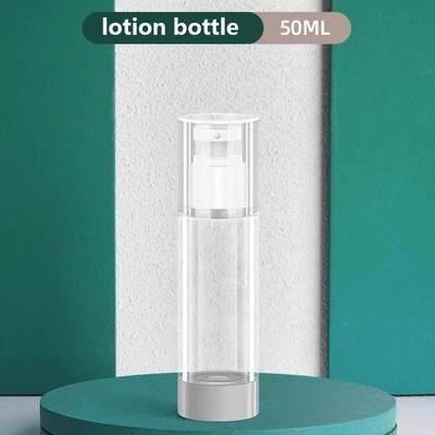 Inspired Living Clear Airless Pump Bottle (15100ml) Refillable Travel Cosmetic Dispenser For Creams & Lotions lotion Bottle 50ml 2pcs
