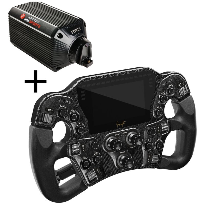 Asetek SimSports Invicta Formula Lenkrad - schwarz + The Forte Wheelbase (18 Nm)