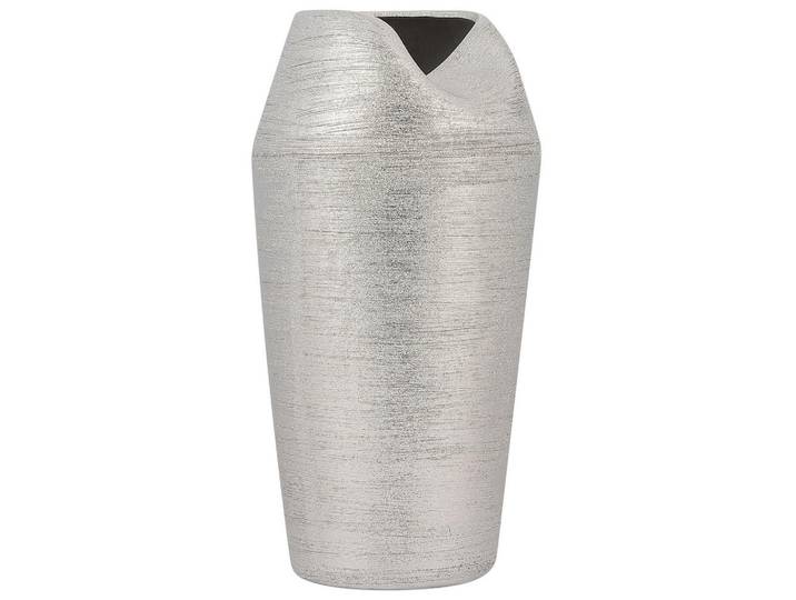 Beliani Dekovase Steinzeug silber Apamea, Silberfarben, Mode, 33 cm, Dekoration, Vasen, Keramikvasen