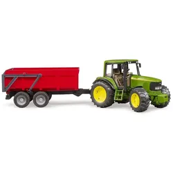 BRUDER® 02057 John Deere mit Wannenkippanhänger (rot)