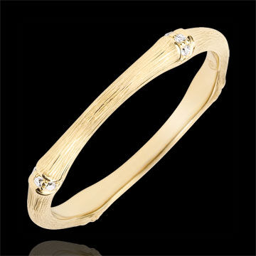 Edenly Ring Heiliger Urwald - Diamantenvielfalt 2 mm - 9 Karat gebÃ¼rstetes Gel