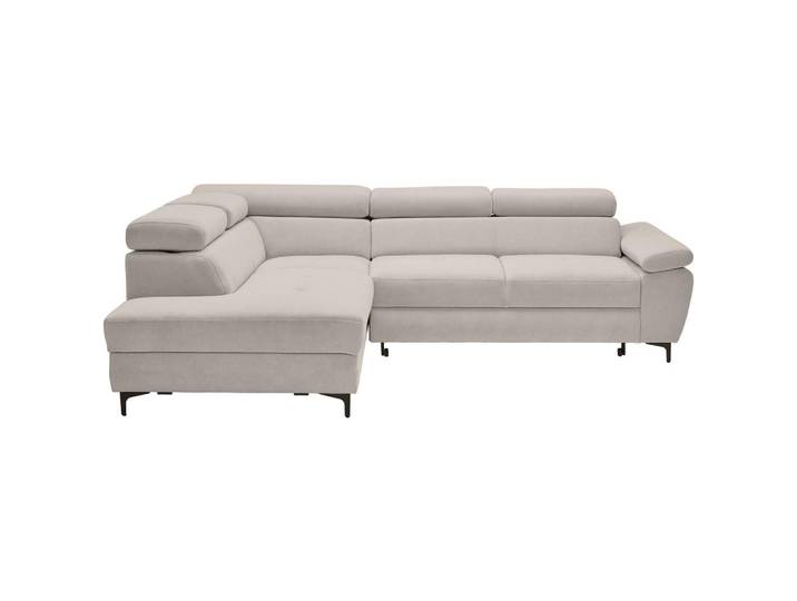 Stylife Ecksofa, Hellgrau, Metall, Ottomane links, L-Form, 266x206 cm, Made in EU, Liegefunktion, Rücken echt, Wohnzimmer, Sofas & Couches, Wohnlandschaften, Ecksofas