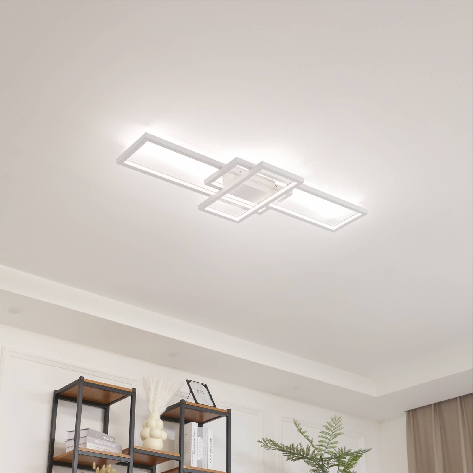 Lindby LED-plafondlamp Poppy, modern, wit, dimbaar