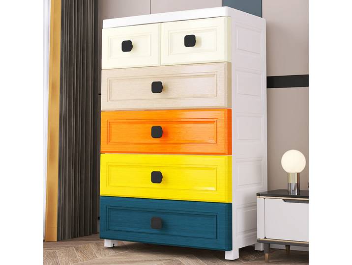Armoire de rangement épaisse Armoire de rangement en plastique Boîte d'organisation Armoire pour enfants de type tiroir surélevé et approuvé